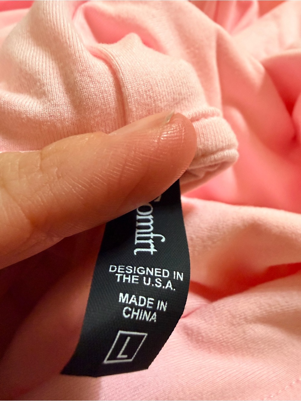 NWOT Comfrt Matching Lounge Set Pink Hoodie & Pants Size Large L - Picture 6 of 7